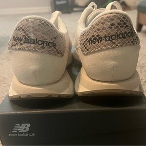 New Balance 237 Cream Sneakers with Snakeskin Accent